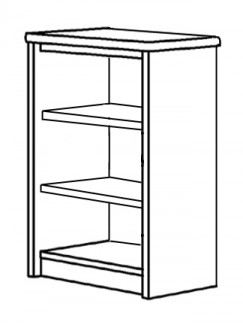 Madison Bookcase w\/1 Fixed Shelf & 2 Adjustable Shelves